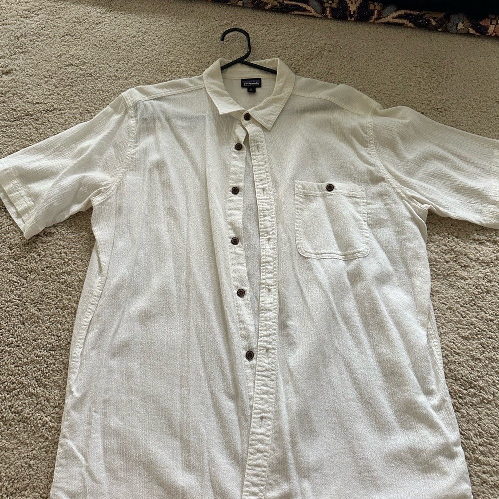 Patagonia White Casual Button Down Shirt Classic Design